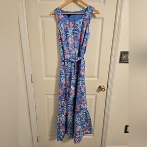 Talbots Ratti Tropical Print Maxi Dress Blue Floral Size 6 New With Tags